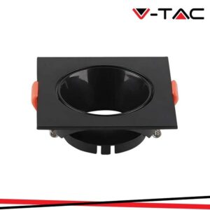 Faretto Incasso Orientabile Quadrato Nero con riflettore Diam. 72